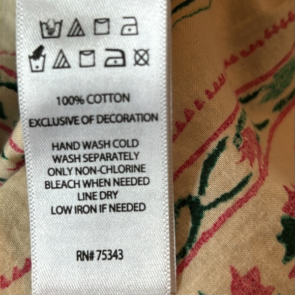 Haute Hippie Boho Tribal Print Soft Cotton Pants w Beaded Tassel Ties & Pockets - Picture 9 of 12